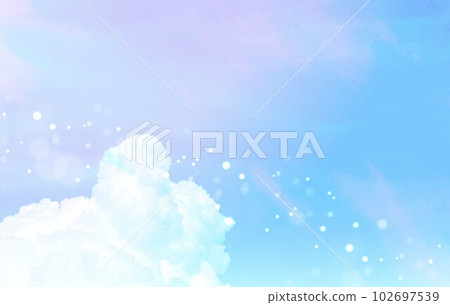 The sky and clouds are sparkling rainbow colors The sky and clouds are sparkling rainbow colors 102697539