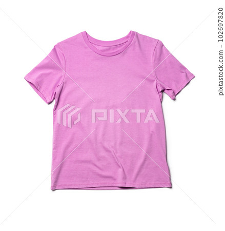 Cotton T-shirt isolated on a white background, top view 102697820