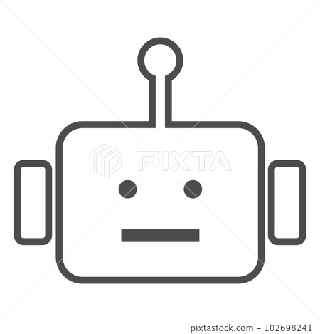 機器人簡單的線條繪製矢量圖標說明 102698241