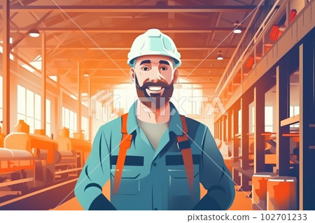 Smart engineer manager with safety uniform checking site construction with steel and concrete. Labour Day concept. 102701233