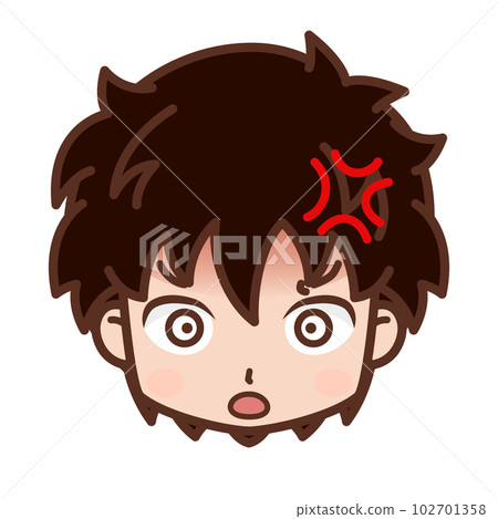 臉/面部表情圖標（生氣/生氣）/男/年輕[4] 102701358