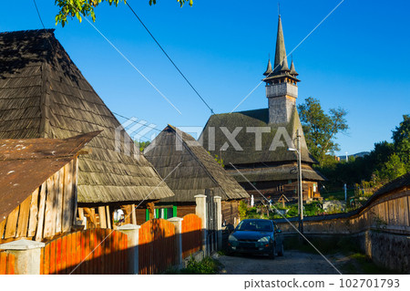 Image of wooden Biserica Sf. Nicolae in Maramures 102701793