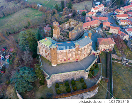Aerial view of Chateau de Bouzols, France 102701846
