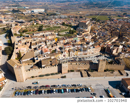 Aerial view of Montblanc, Tarragona 102701948