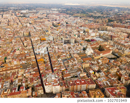Aerial perspective of Reus cityscape 102701949
