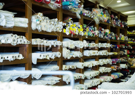 Cloth rolls in fabric store Cloth rolls in fabric store 102701993