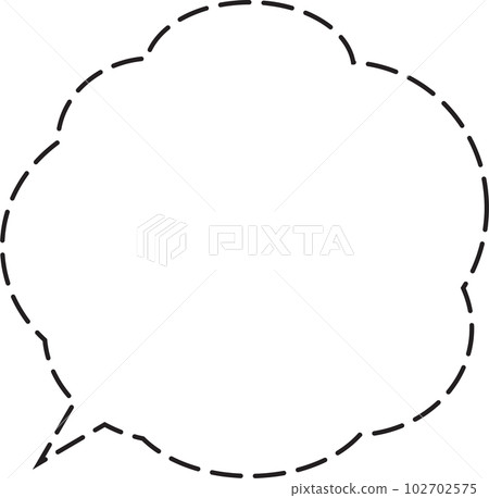 Cloud balloon Dashed line White paint Cloud balloon Dashed line White paint 102702575