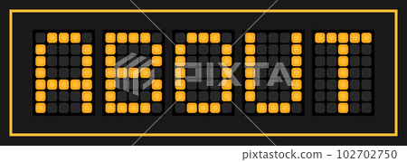 Orange color led banner in word about on black background 102702750