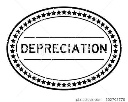 Grunge black depreciation word oval rubber seal stamp on white background Grunge black depreciation word oval rubber seal stamp on white background 102702778