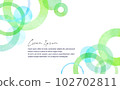 淡綠色和藍色圓圈圖案標題背景，具有透明水彩觸感 102702811