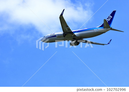 Osaka International Airport Passenger plane take off Inagawa embankment Osaka International Airport Passenger plane take off Inagawa embankment 102702996