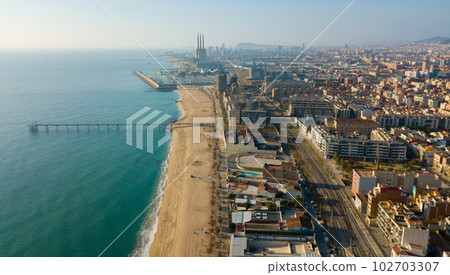 Aerial view of the spanish city of Badalona. Barcelona, Spain 102703307