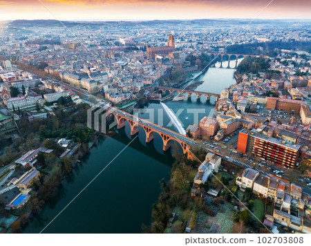 Aerial view of French city of Albi Aerial view of French city of Albi 102703808