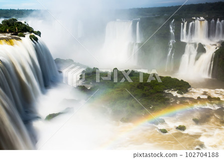 Waterfall Cataratas del Iguazu on Iguazu River, Brazil 102704188