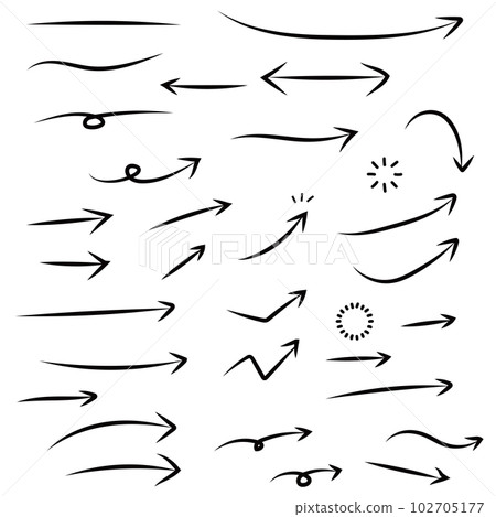 Cute handwritten arrow set black 102705177