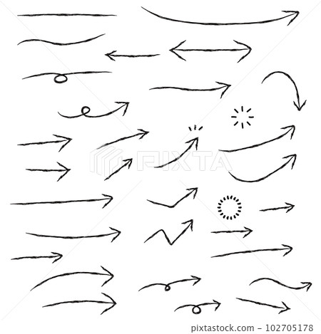 Cute handwritten arrow set black 102705178