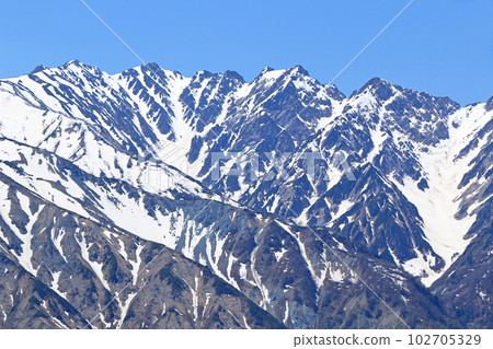 Northern Alps seen from Hakuba Iwatake Mountain Resort in May Northern Alps seen from Hakuba Iwatake Mountain Resort in May 102705329