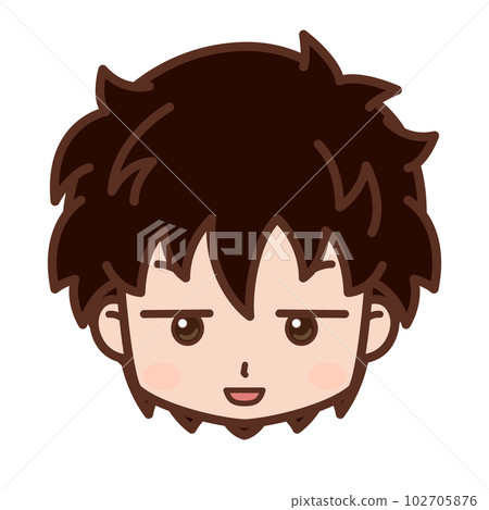 Face / facial expression icon (jito eyes / contempt / suspicion / amazed) / male / young [4] 102705876
