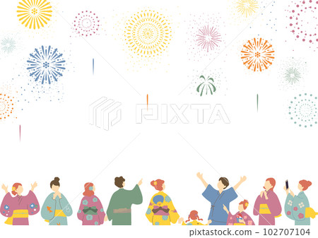 People who enjoy the fireworks display People who enjoy the fireworks display 102707104