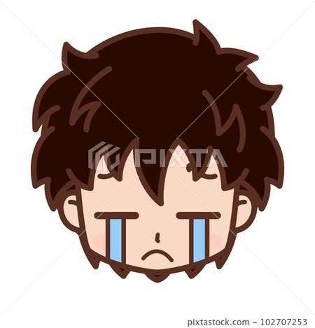 Face / facial expression icon (cry / sad / shock / regret) / male / young [4] 102707253