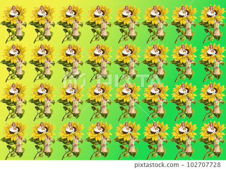 天使和女孩向日葵復古包裝紙 天使和女孩向日葵復古包裝紙 102707728