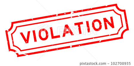 Grunge red violation word rubber seal stamp on white background 102708935