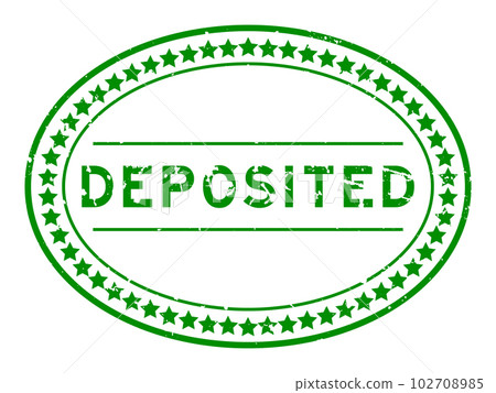 Grunge green deposited word oval rubber seal stamp on white background Grunge green deposited word oval rubber seal stamp on white background 102708985