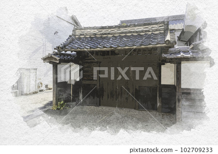 Watercolor style Saga Castle Town Former Koga Residence Saga City, Saga Prefecture Watercolor style Saga Castle Town Former Koga Residence Saga City, Saga Prefecture 102709233