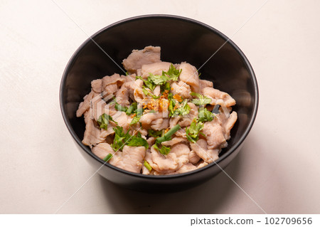 Steamed pork and Meat ball Spicy Dip Steamed pork and Meat ball Spicy Dip 102709656