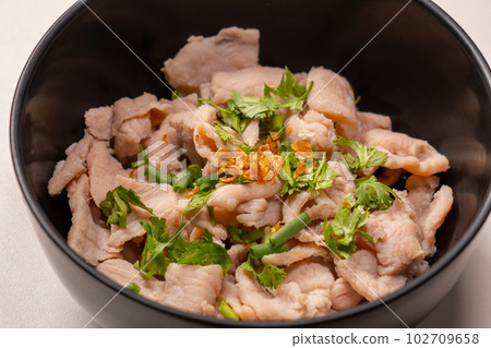 Steamed pork and Meat ball Spicy Dip Steamed pork and Meat ball Spicy Dip 102709658