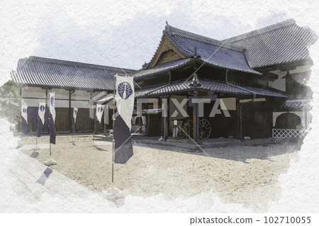 Watercolor-style Saga Castle Ruins Honmaru Palace Saga City, Saga Prefecture Watercolor-style Saga Castle Ruins Honmaru Palace Saga City, Saga Prefecture 102710055