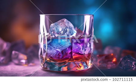 Glass with whiskey, Generative AI AI image 102711115