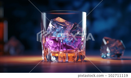Glass with whiskey, Generative AI AI image 102711119