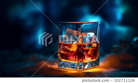 Glass with whiskey, Generative AI AI image Glass with whiskey, Generative AI AI image 102711126