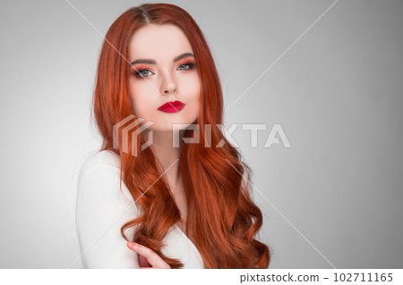 Beautiful Woman with Red Hair Beautiful Woman with Red Hair 102711165