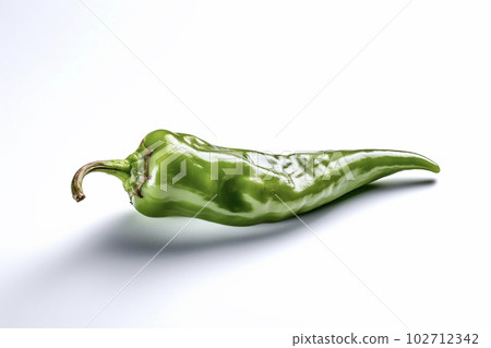 Green pepper White background AI-generated image Generative AI 102712342