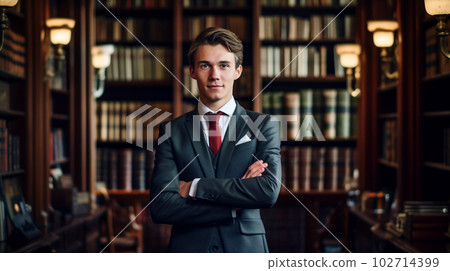 AI image of the CEO standing in the British-style president's office AI image of the CEO standing in the British-style president's office 102714399