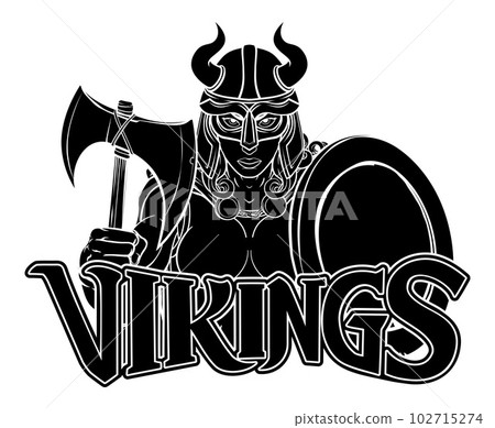 Viking Female Gladiator Warrior Woman Team Mascot 102715274