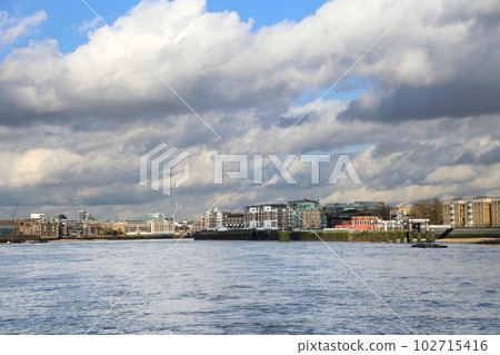 coastal landscape of River Thames, London coastal landscape of River Thames, London 102715416