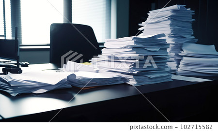 桌上一堆文件“人工智能生成的圖像” 102715582