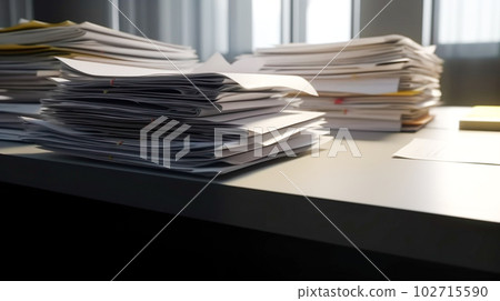 桌上一堆文件“人工智能生成的圖像” 102715590