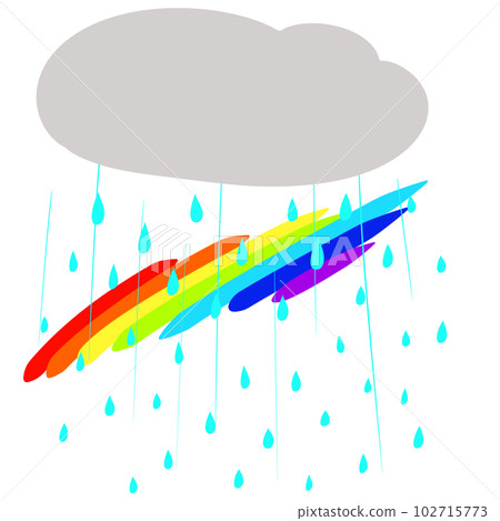 七種顏色的彩虹在雨天的天空 七種顏色的彩虹在雨天的天空 102715773