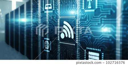 WiFi symbol. Technology connect to wireless internet WiFi symbol. Technology connect to wireless internet 102716376