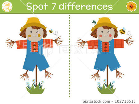 Find differences game for children. On the farm... - Stock Illustration ...