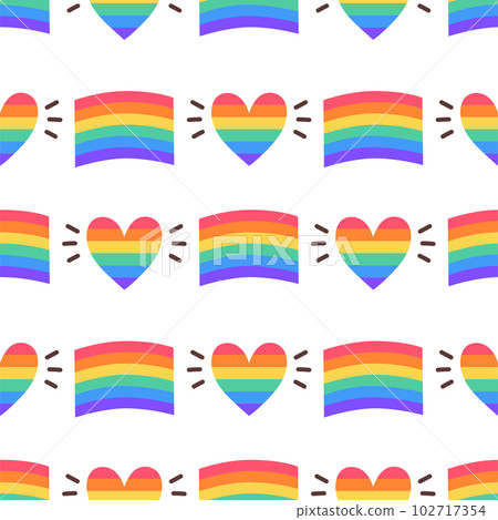 LGBT seamless pattern. Symbol of the LGBT community. LGBT pride or Rainbow elements. LGBT flag or Rainbow flag. 102717354
