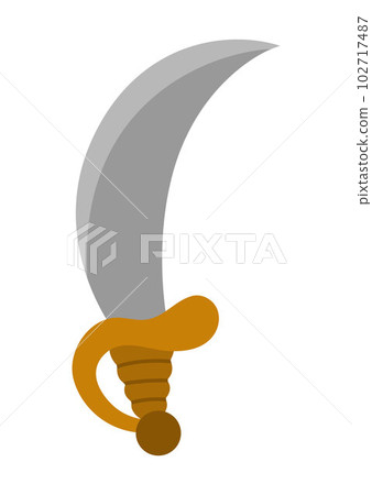 Sword Saber Icon Logo Isolated On White Background Stock