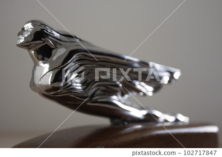 一輛舊美國汽車引擎蓋上的吉祥物裝飾品 一輛舊美國汽車引擎蓋上的吉祥物裝飾品 102717847