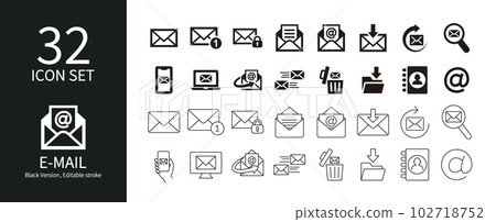 Email related icon set Email related icon set 102718752
