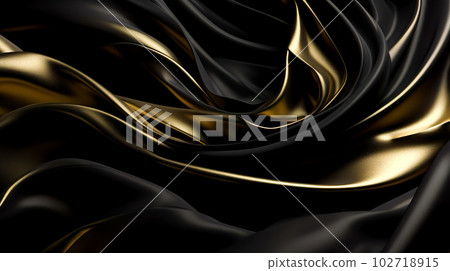 Black and gold glossy fabric background "AI generated image" Black and gold glossy fabric background "AI generated image" 102718915