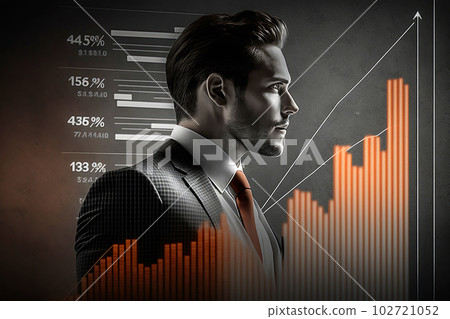 Stock market financial growth chart . Progress bar panel hologram style. Generative AI Stock market financial growth chart . Progress bar panel hologram style. Generative AI 102721052